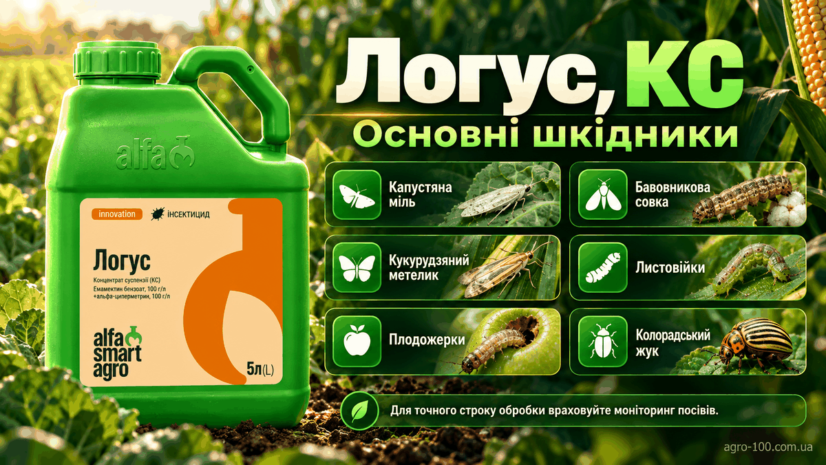 Логус КС — капустяна міль, бавовникова совка, кукурудзяний метелик, плодожерки, колорадський жук