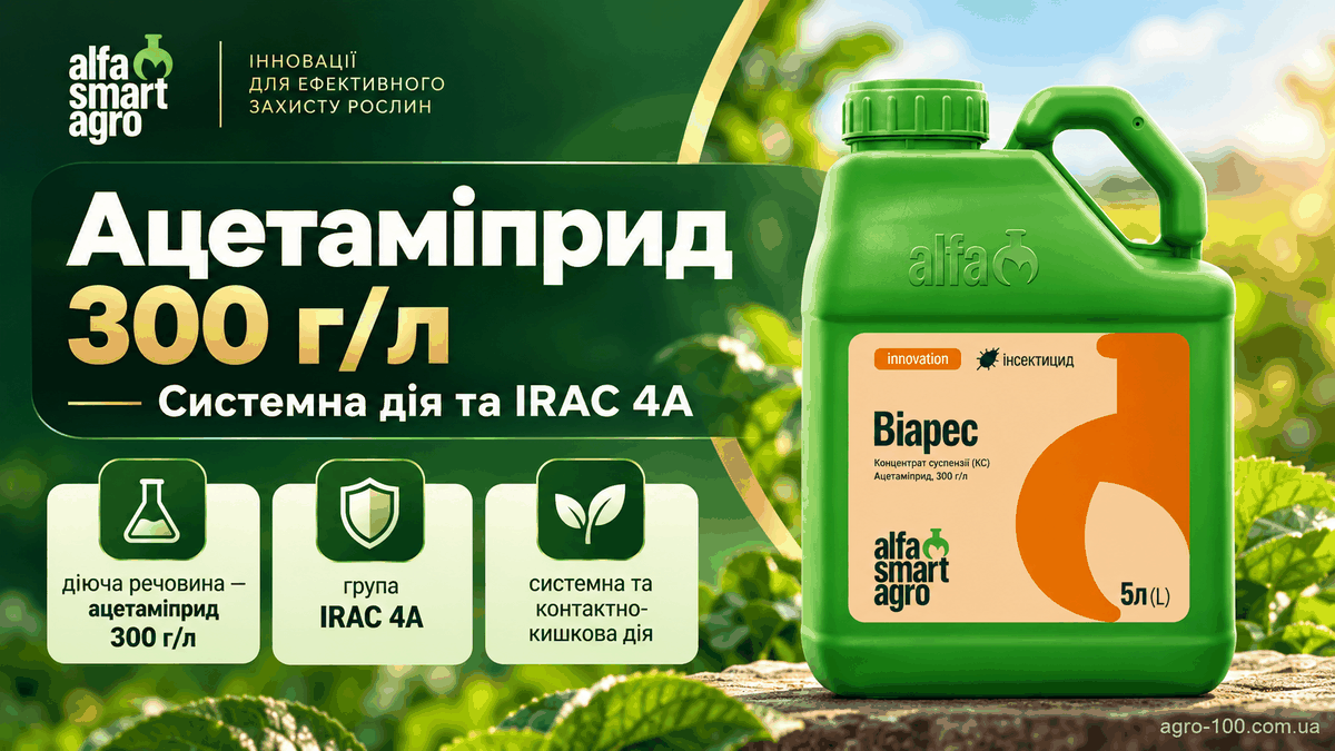 Віарес КС — ацетаміприд 300 г/л, системна дія, інсектицид IRAC 4A