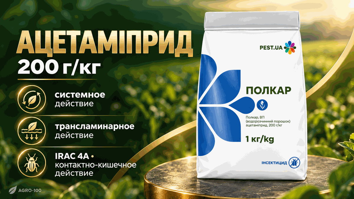 Полкар, ВП — ацетамиприд 200 г/кг, системное и трансламинарное действие