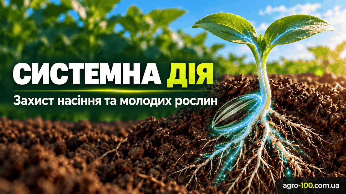 Системна дія Апрон XL біля проростка соняшнику