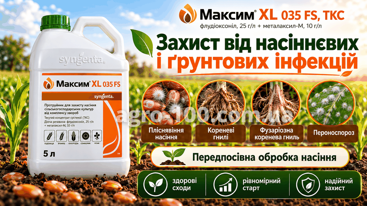 Максим XL 035 FS — флудіоксоніл 25 г/л і металаксил-М 10 г/л